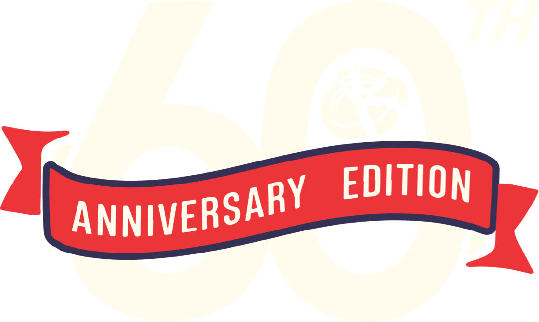 AA 60th Anniversary Edition logo with curved red banner